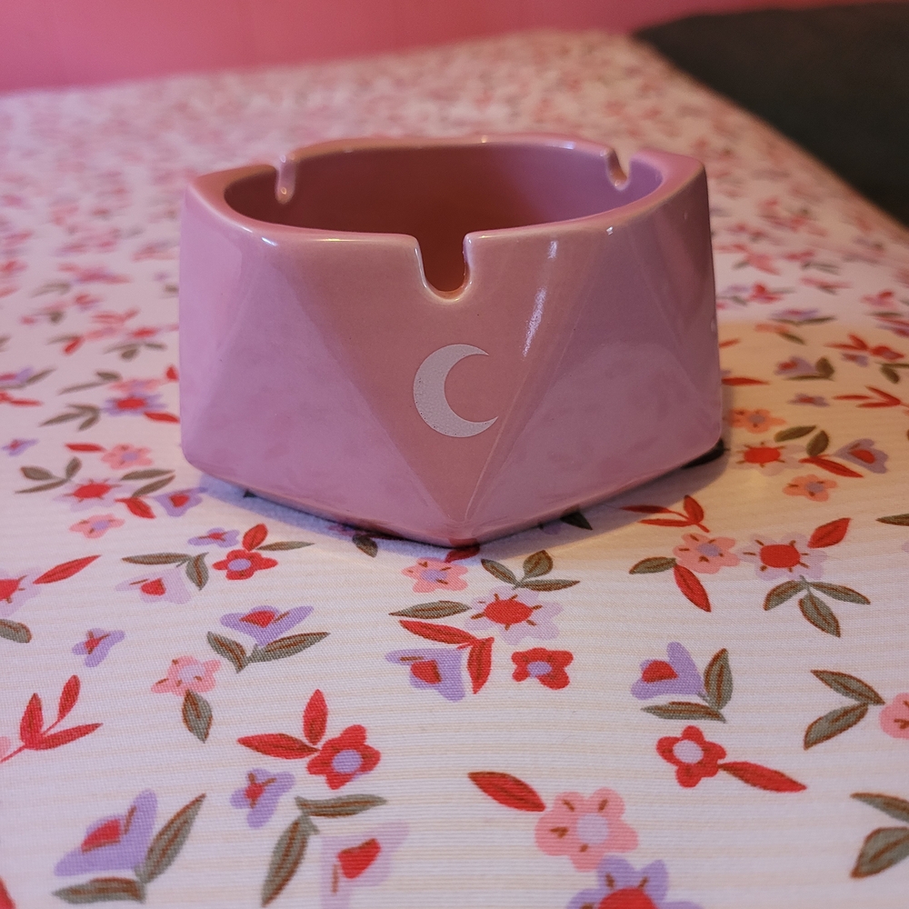 Pink Ceramic Ashtray with Sailor Moon Design